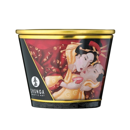 Shunga Romance Massage Candle Strawberry Wine 5.7 oz