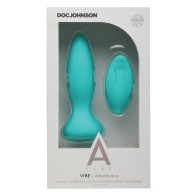 A Play Rechargeable Silicone Anal Plug with Remote Teal