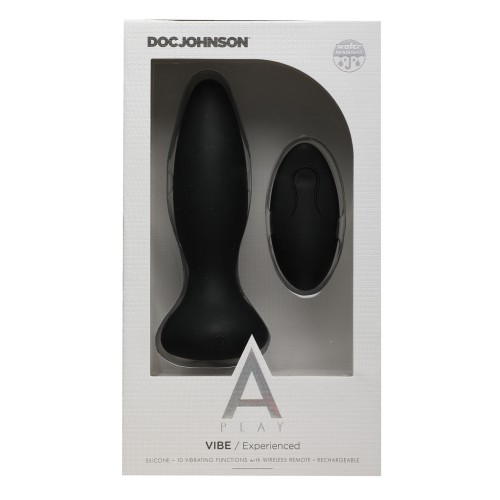 A Play Rechargeable Silicone Anal Plug Remote Black