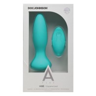 A Play Rechargeable Silicone Anal Plug with Remote Teal