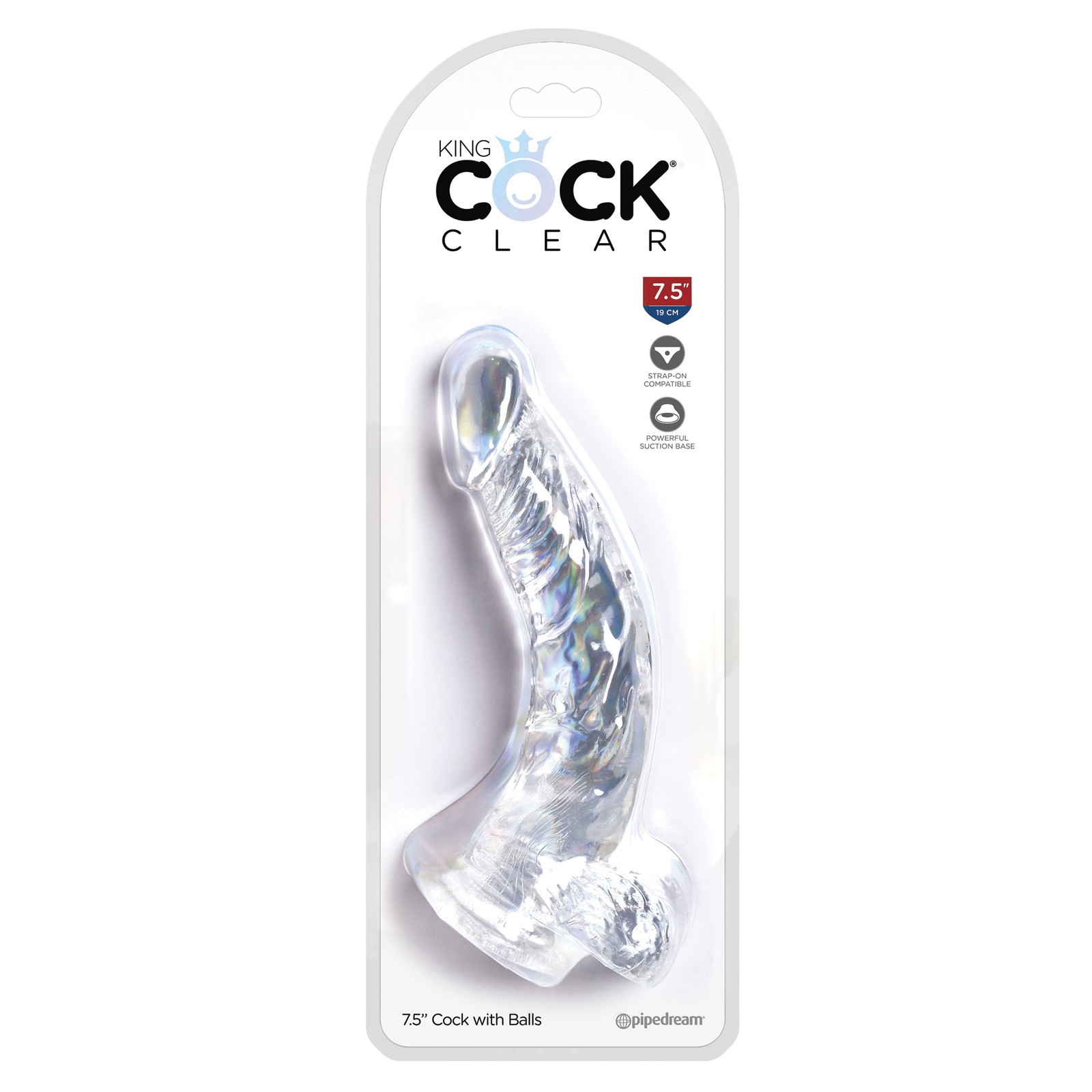 Dildo Clear 7.5" King Cock con Testículos