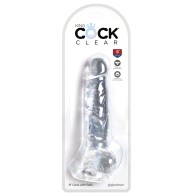 Dildo Transparente de 8" King Cock con Testículos