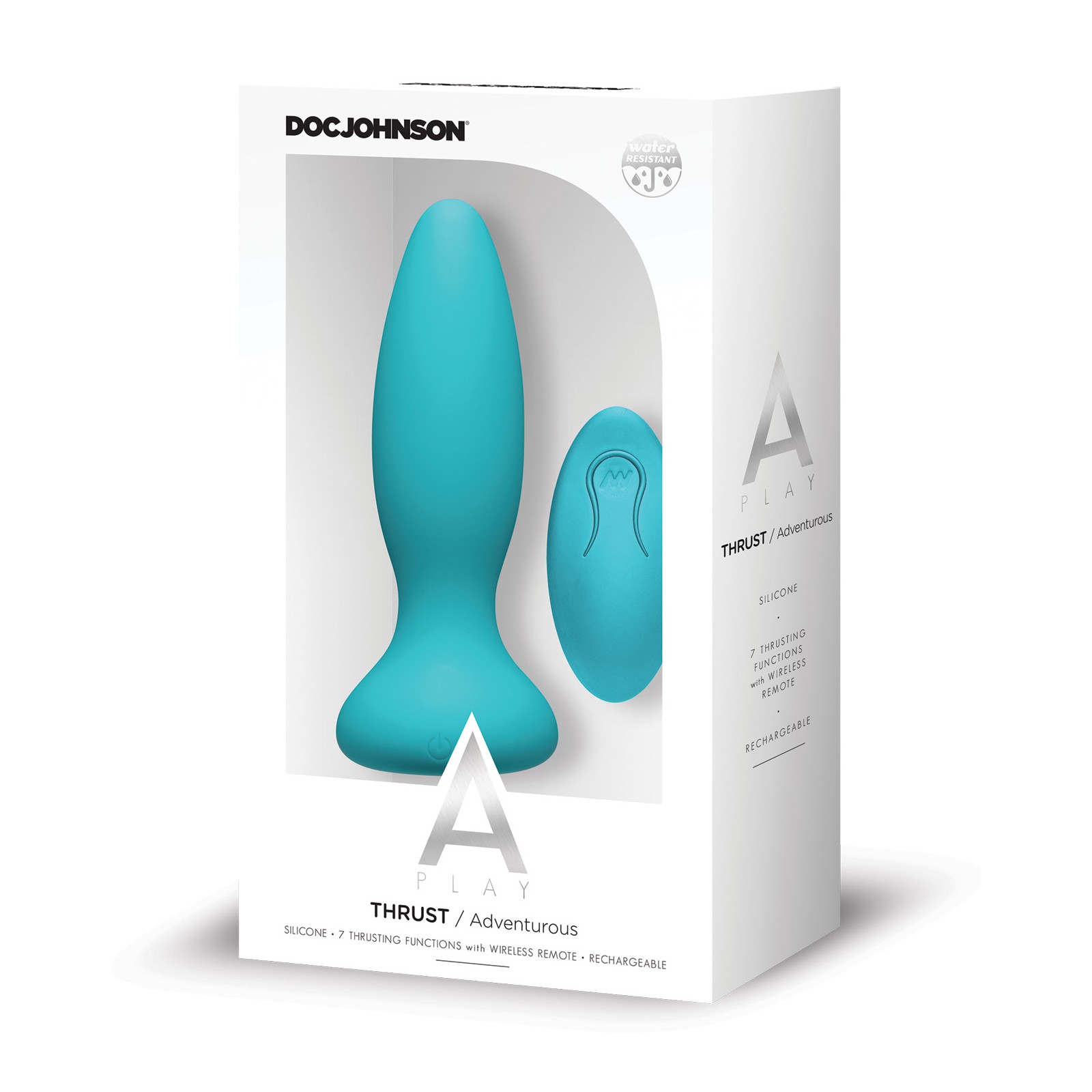 Adventurous Rechargeable Silicone Anal Plug with Remote - Teal