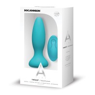 Adventurous Rechargeable Silicone Anal Plug with Remote - Teal