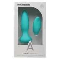 Adventurous Rechargeable Silicone Anal Plug with Remote - Teal