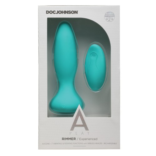 A Play Rimmer Rechargeable Anal Plug with Remote - Teal