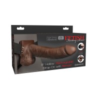 Fetish Fantasy Strap-On Hueco Recargable con Control Remoto - Marrón