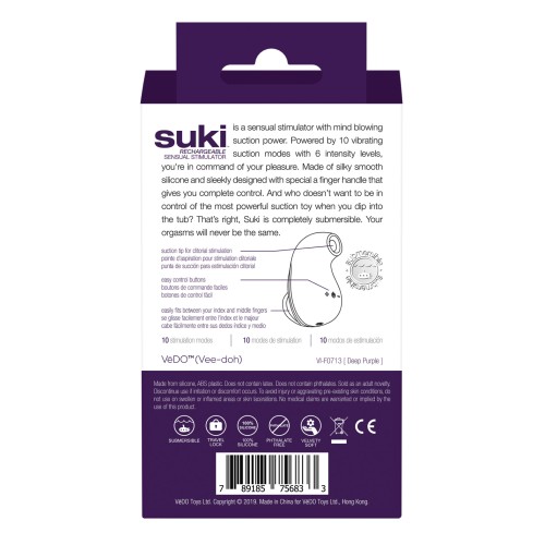 VeDO Suki Rechargeable Vibrating Sucker Deep Purple