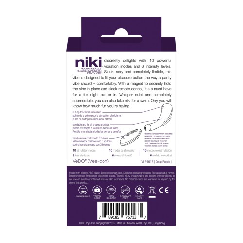 VeDO Niki Deep Purple Rechargeable Panty Vibe