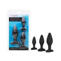 Kit de Ejercitadores Anal de Silicona - Negro