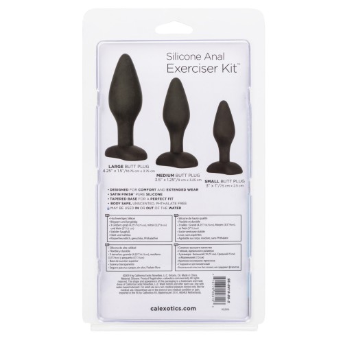 Kit de Ejercitadores Anal de Silicona - Negro