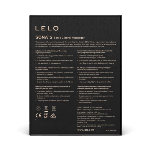 LELO Sona 2 Black Sonic Clitoral Stimulator