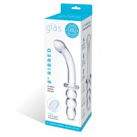 Dildo de Vidrio con Ribs para G-Spot de 8"