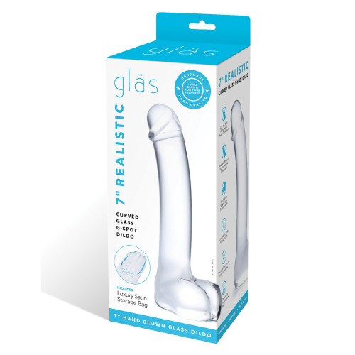 Realistic Curved Glass G-Spot Dildo 7 Inch