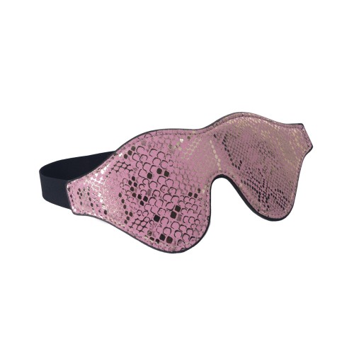 Spartacus Leather Blindfold - Pink Snakeskin Style