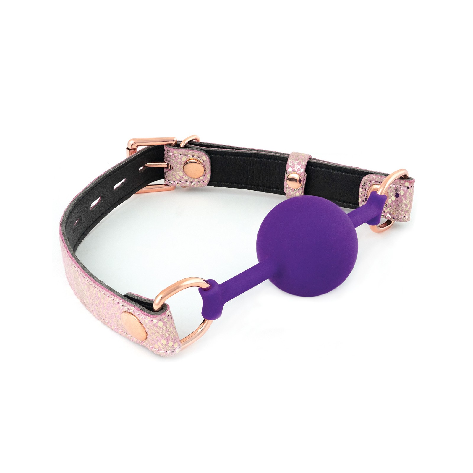 Spartacus Silicone Gag with Leather Lining Pink Snakeskin