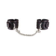 Sultra Lambskin Black Handcuffs with Chain