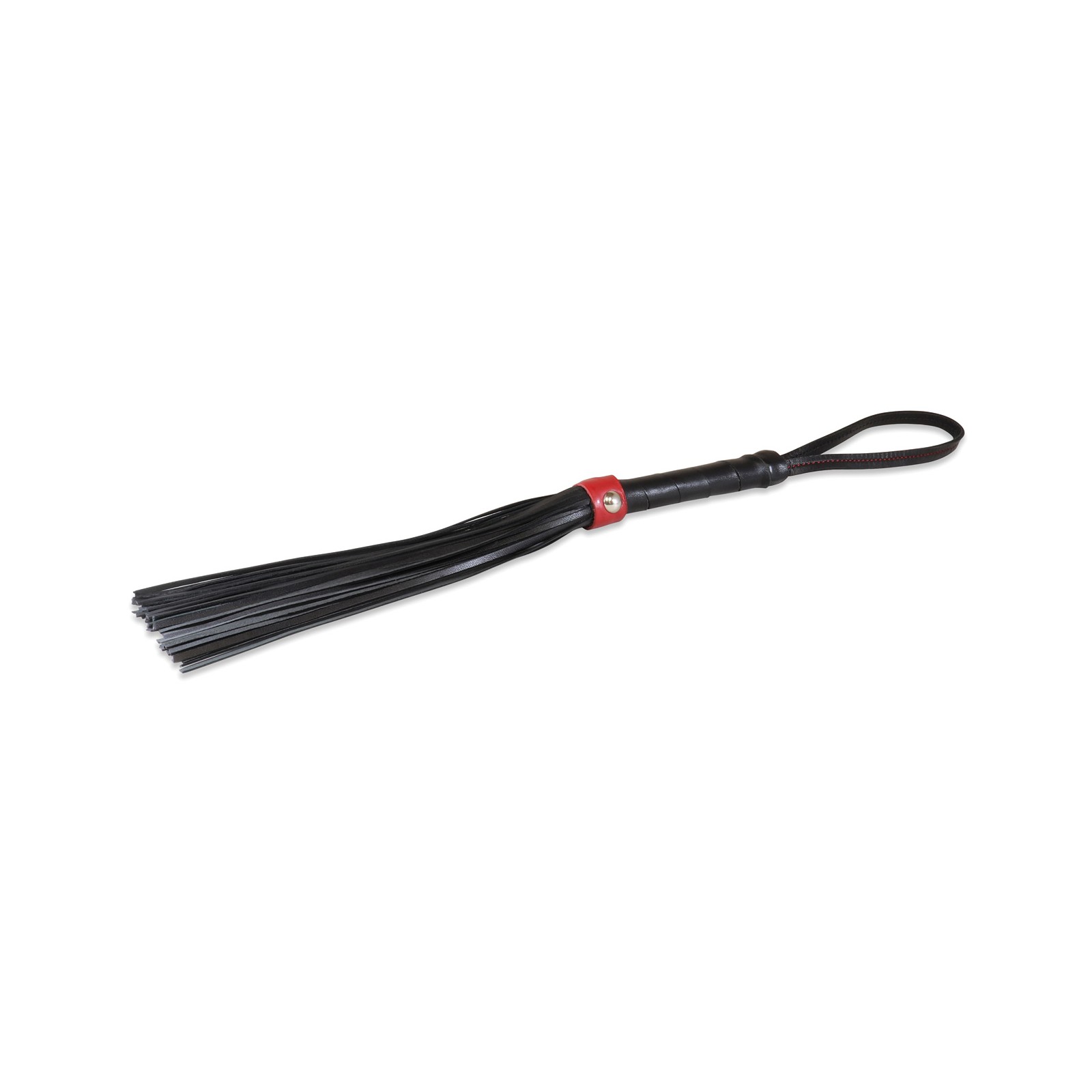 Flogger de Piel de Cordero de 14" Sultra Negro Rojo