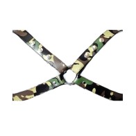 Arnés X de Cuero Camuflado Sensual Grande XL