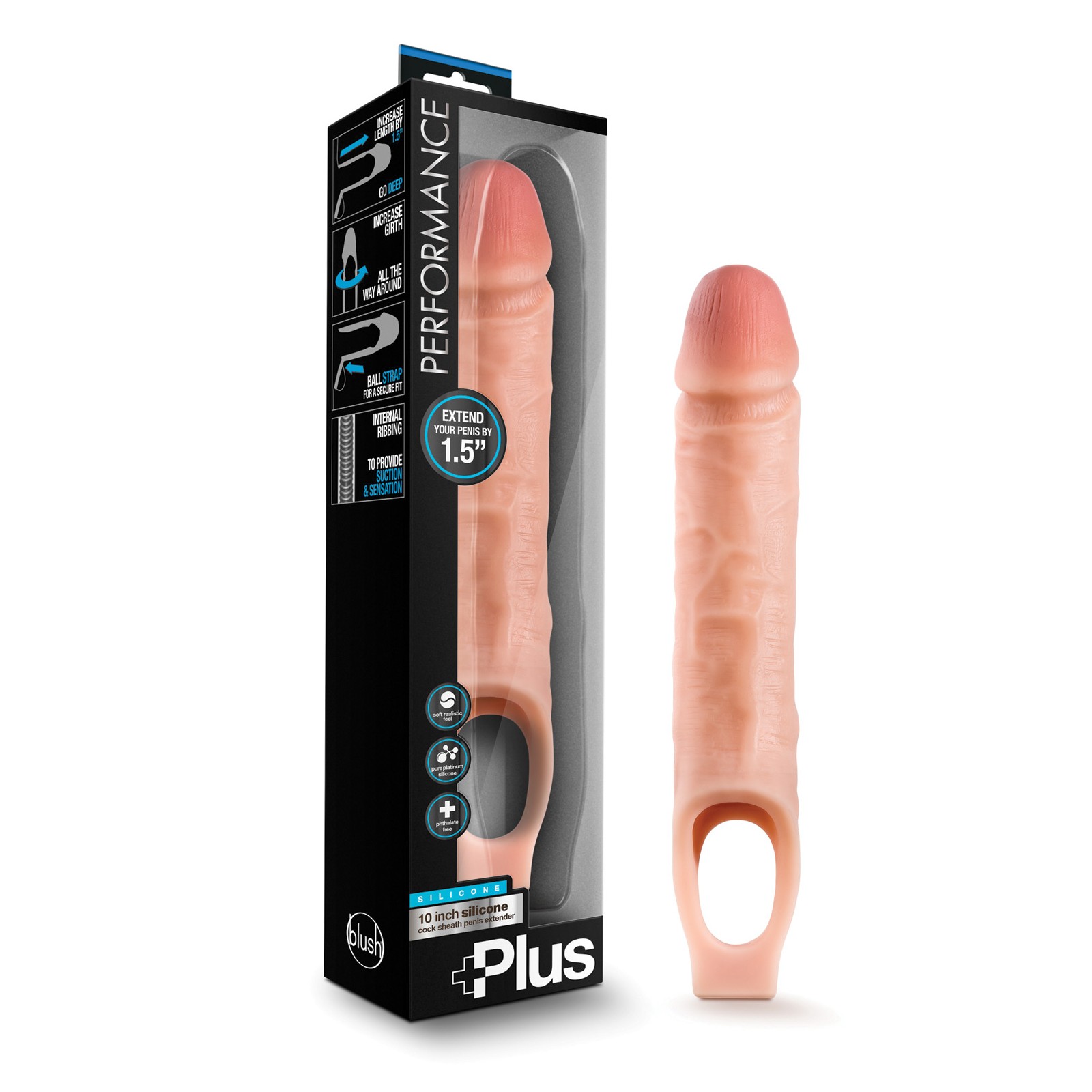 Extensor de Pene de Silicona Performance Plus 10"