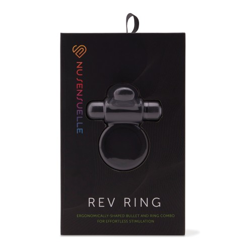 Anillo Bullet de Silicona Nu Sensuelle Rev 7 Funciones Negro