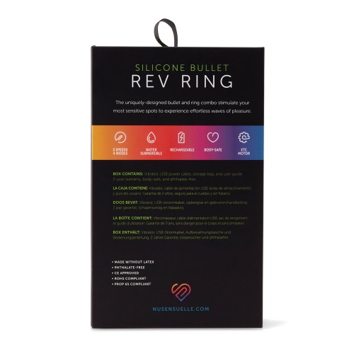 Nu Sensuelle Rev Silicone 7 Function Bullet Ring Black