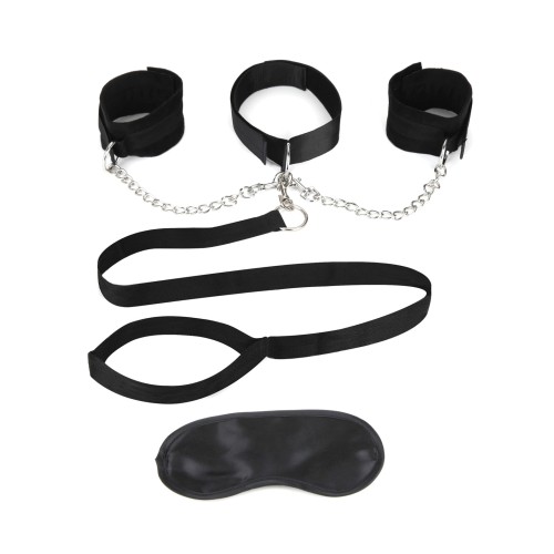 Lux Fetish Collar, Cuffs & Leash Set for Kinky Couples