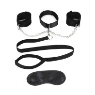 Lux Fetish Collar, Cuffs & Leash Set for Kinky Couples