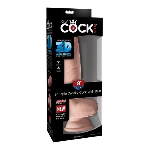 King Cock Plus 8" Cock de Triple Densidad con Testículos