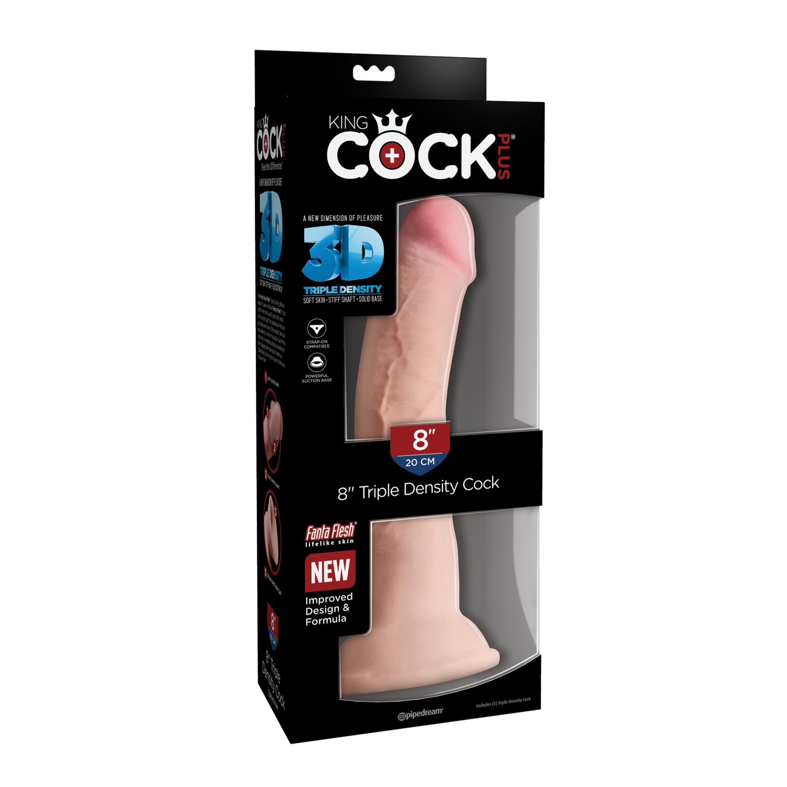 King Cock Plus 8 Pulgadas Dildo de Triple Densidad para Placer Realista