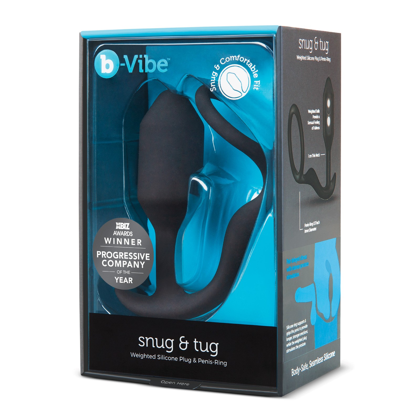 Anillo Pesado de Silicona & Pene b-Vibe Snug & Tug Negro