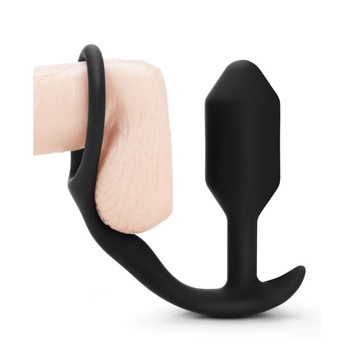 Anillo Pesado de Silicona & Pene b-Vibe Snug & Tug Negro