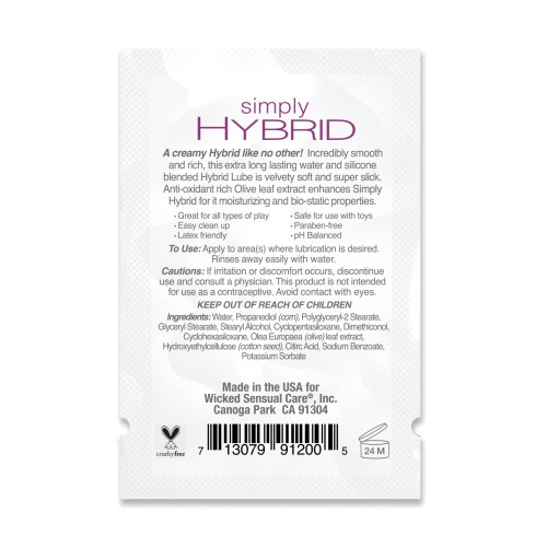 Wicked Sensual Care Simply Hybrid Lubricant - .1 oz