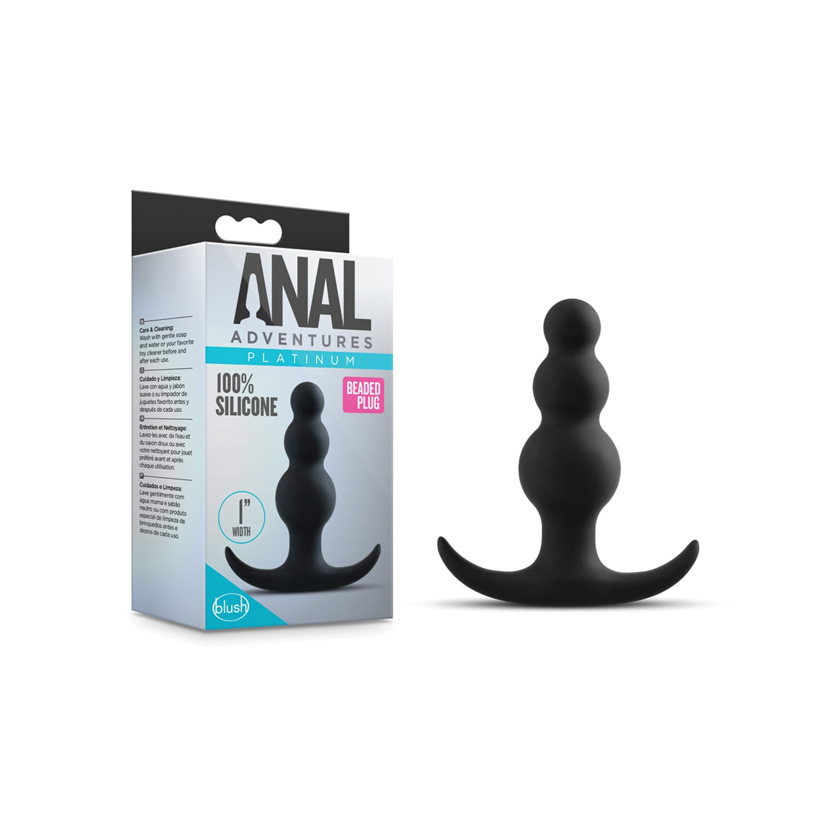 Black Beaded Anal Plug - Blush