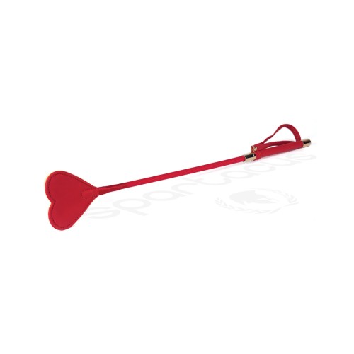 Spartacus Red PU Riding Crop - Heart Tip