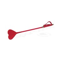 Spartacus Red PU Riding Crop - Heart Tip