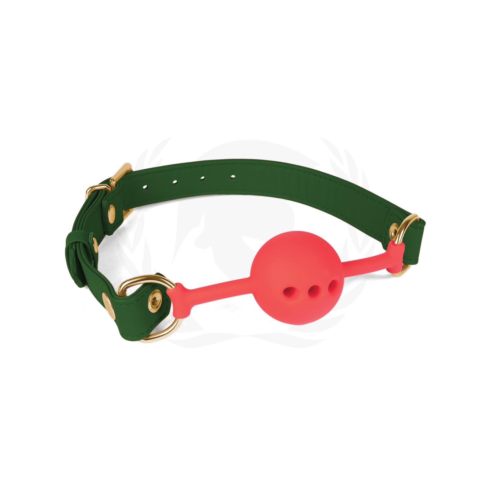 Spartacus Silicone Ball Gag Green PU Straps