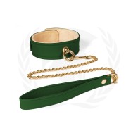 Spartacus Plush Lined Collar and Leash Green