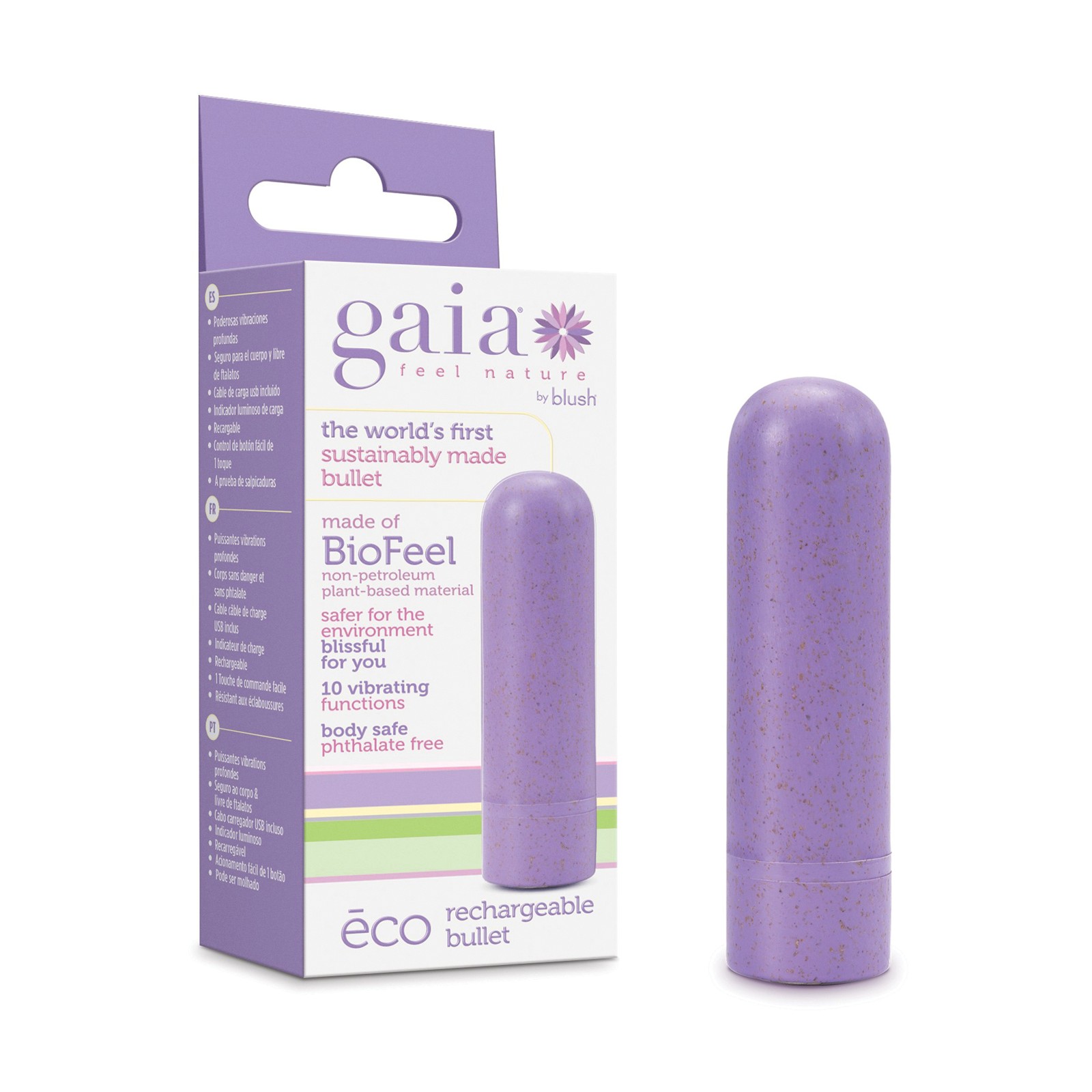 Vibrador Bullet Recargable Gaia Eco de Blush en Lila