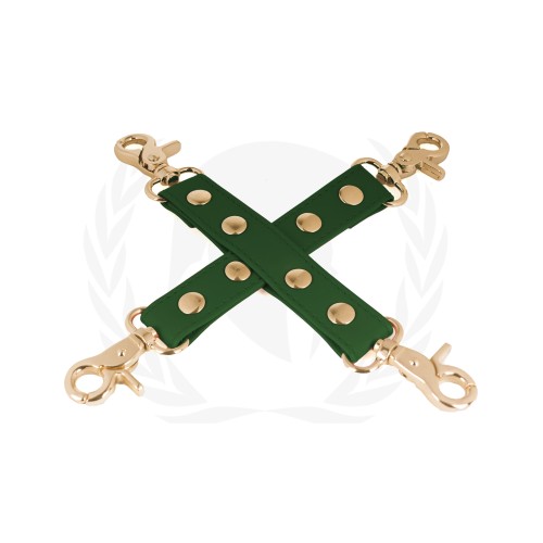 Agujero de PU Spartacus con Accesorios Dorados Verde