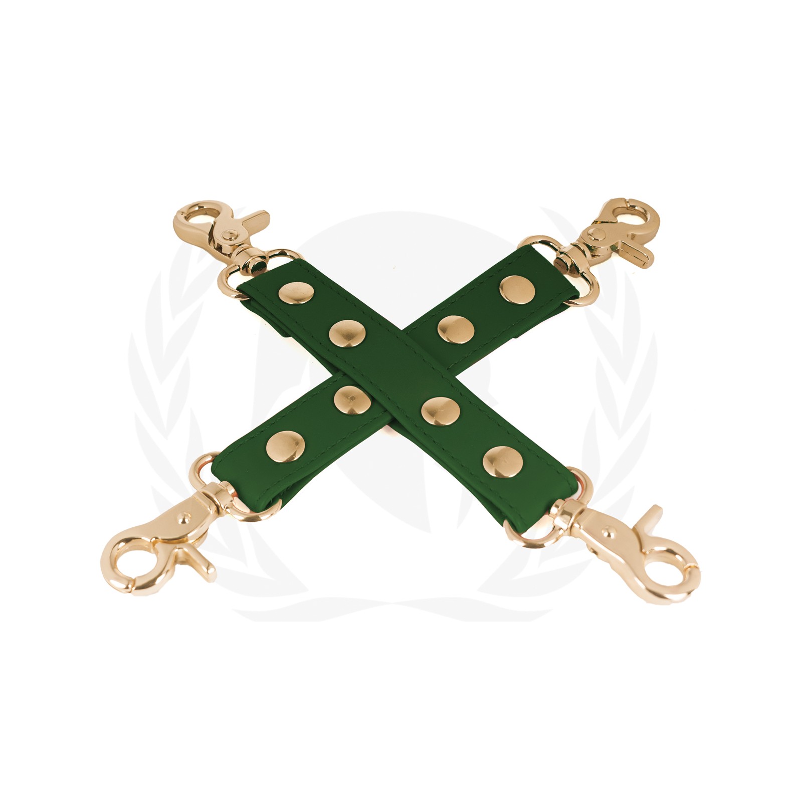 Agujero de PU Spartacus con Accesorios Dorados Verde