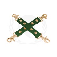 Spartacus PU Hog Tie with Gold Hardware Green