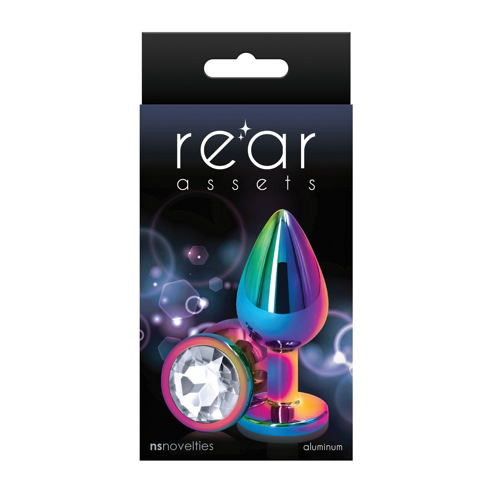 Rear Assets Medium Colorful Anal Toy - Clear