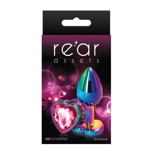 Rear Assets Multicolor Heart Anal Plug - Pink