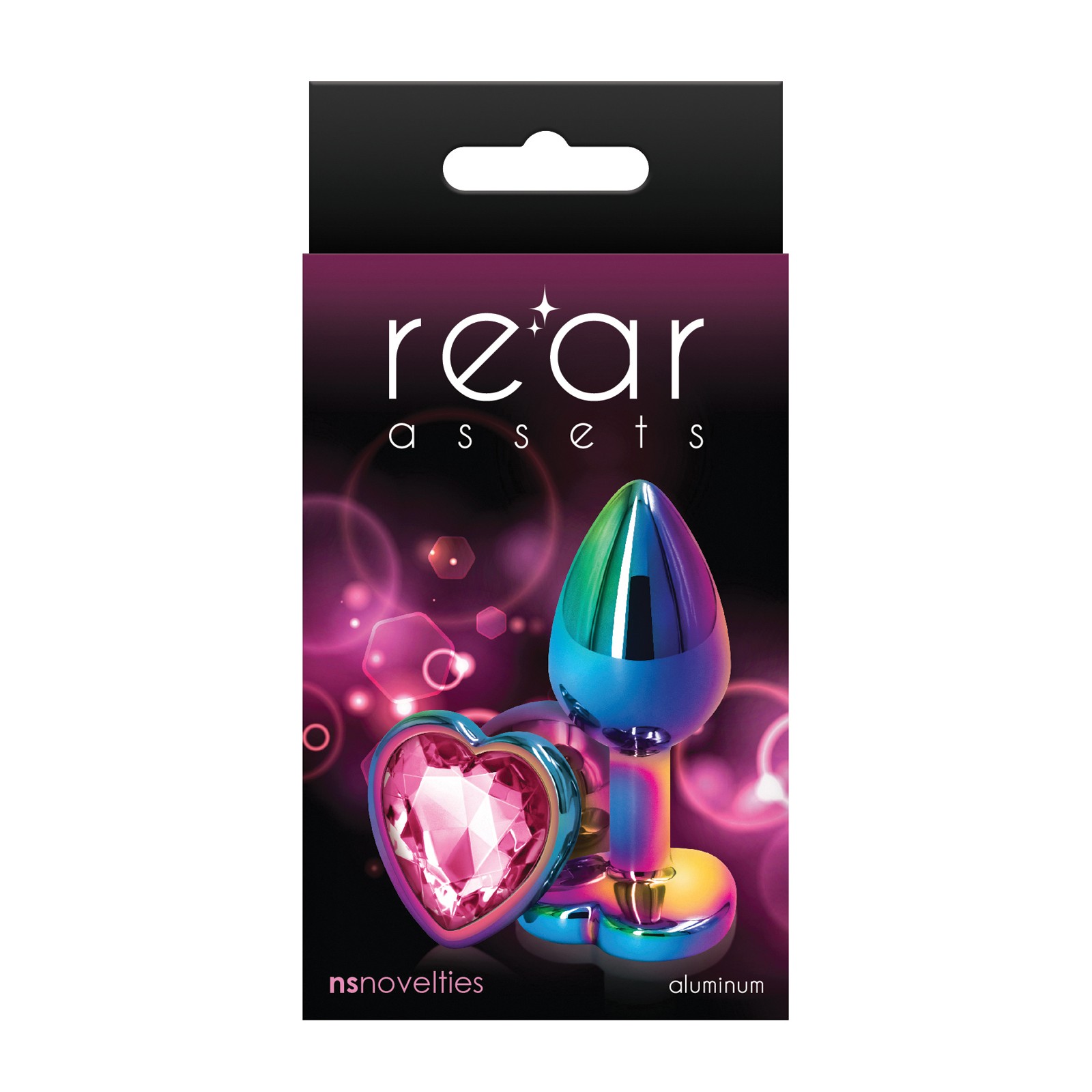 Rear Assets Multicolor Heart Anal Plug - Pink