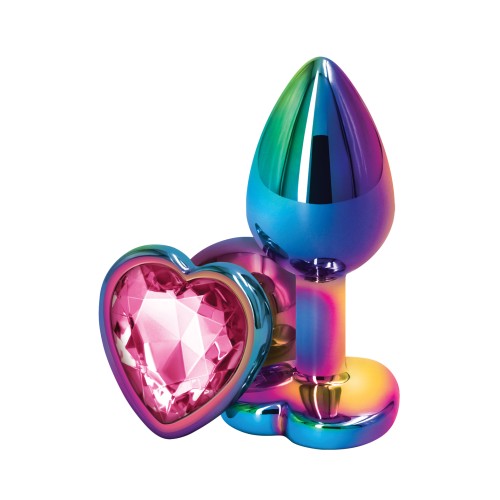 Rear Assets Multicolor Heart Anal Plug - Pink