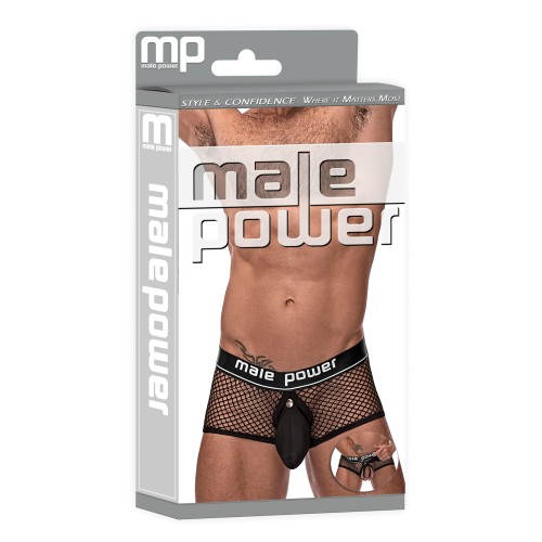 Cock Pit Fishnet Mini Cock Ring Short Black - Enhance Your Experience