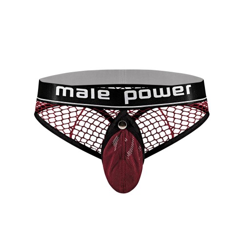 Tanga Cock Ring Fishnet Cock Pit Rojo S/M