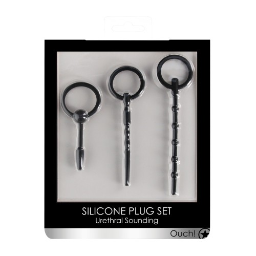 Shots Ouch Urethral Sounding Plug Set in Black