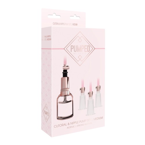 Shots Pumped Clitoral & Nipple Pump Set Medium Rose Gold